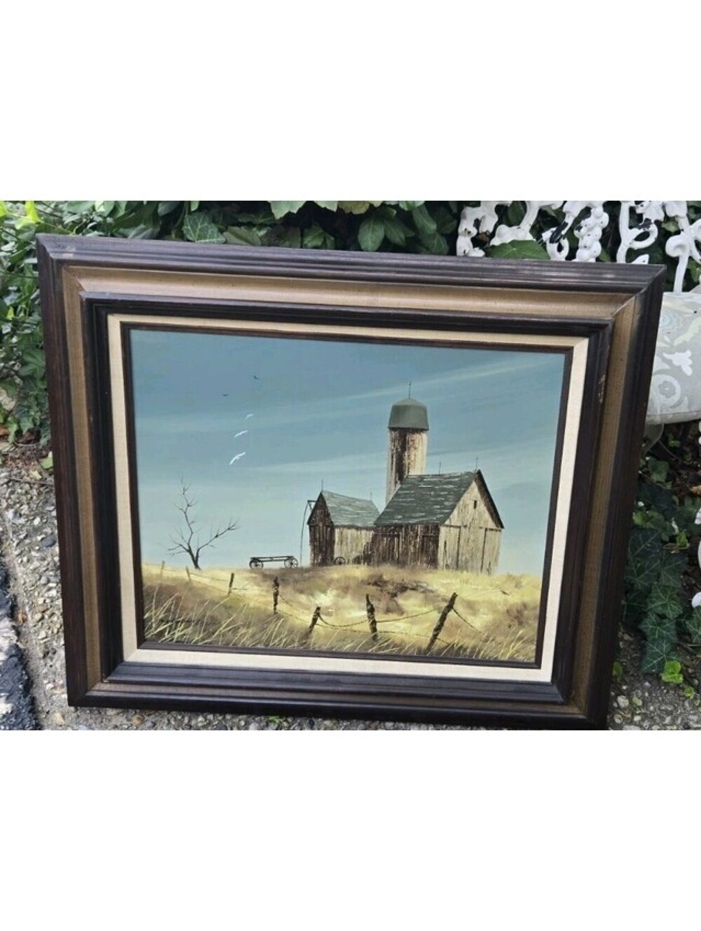 Original Oil on Canvas Painting of Old Barn Signed By Artist Kersch Art 20X16"